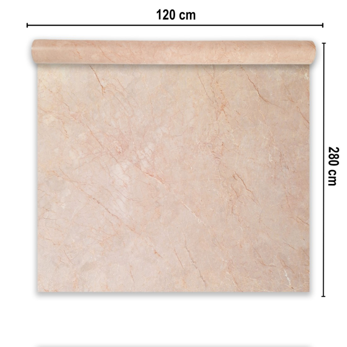 Rola panou autoadeziv, PVC premium, cu pelicula protectoare, Naimeed D7418, design modern, 2.5mm grosime, 120x280cm, Crem [2]