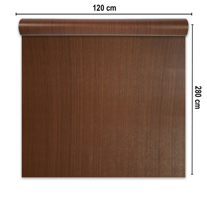 Rola panou autoadeziv, PVC premium, Naimeed D7409, textura usor in relief, cu aspect lemnos, 2.5mm grosime, 120x280cm, Maro [2]