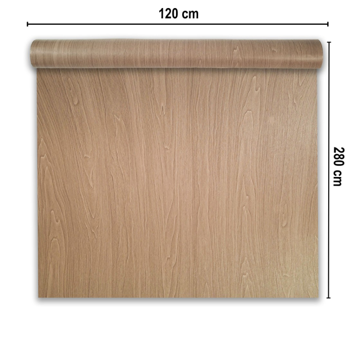 Rola panou autoadeziv, PVC premium, Naimeed D7413, textura usor in relief, cu aspect lemnos, 2.5mm grosime, 120x280cm, Maro [2]
