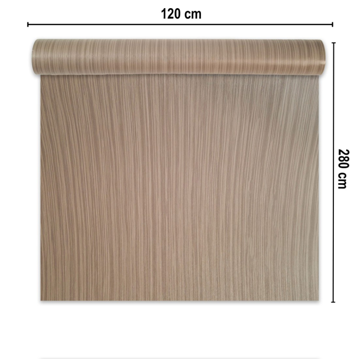 Rola panou autoadeziv, PVC premium, Naimeed D7420, textura usor in relief, cu aspect lemnos, 120x280cm, Maro deschis [2]