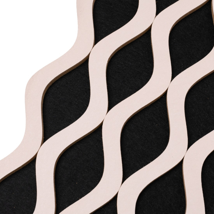 Set 3 Panouri riflaj acustic decorativ, MDF si pasla, Naimeed D6239, 240x30x1.8cm, Roz [3]