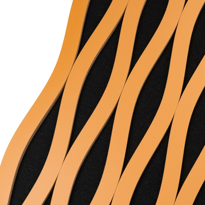 Set 3 Panouri riflaj acustic decorativ, MDF si pasla, Naimeed D6242, 240x30x1.8cm, Cires [3]