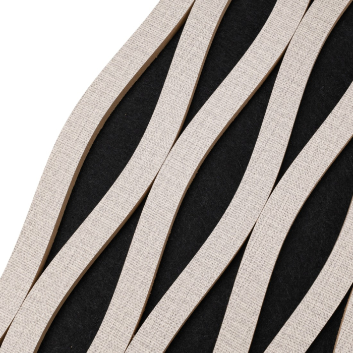 Set 3 Panouri riflaj acustic decorativ, MDF si pasla, Naimeed D6243, 240x30x1.8cm, Gri [3]