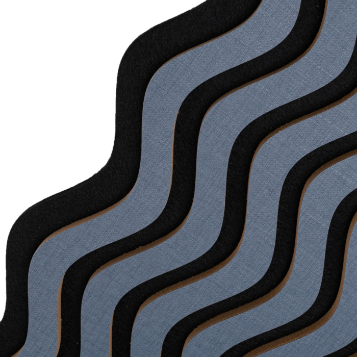 Set 3 Panouri riflaj acustic decorativ, MDF si pasla, Naimeed D6246, 240x30x1.8cm, Gri Inchis [3]