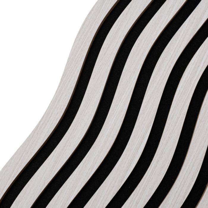 Set 3 Panouri riflaj acustic decorativ, MDF si pasla, Naimeed D6249, 240x30x1.8cm, Stejar Deschis [3]