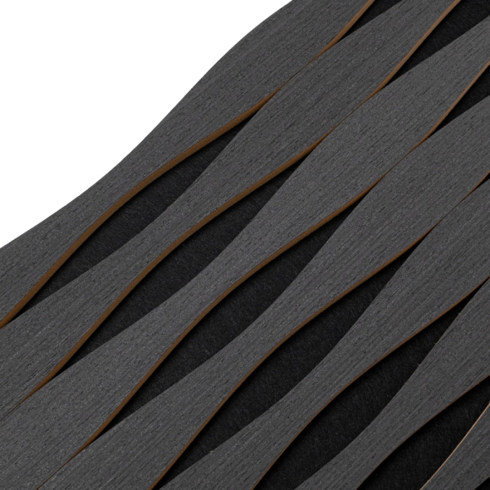 Set 3 Panouri riflaj acustic decorativ, MDF si pasla, Naimeed D6251, 240x30x1.8cm, Stejar Negru [3]