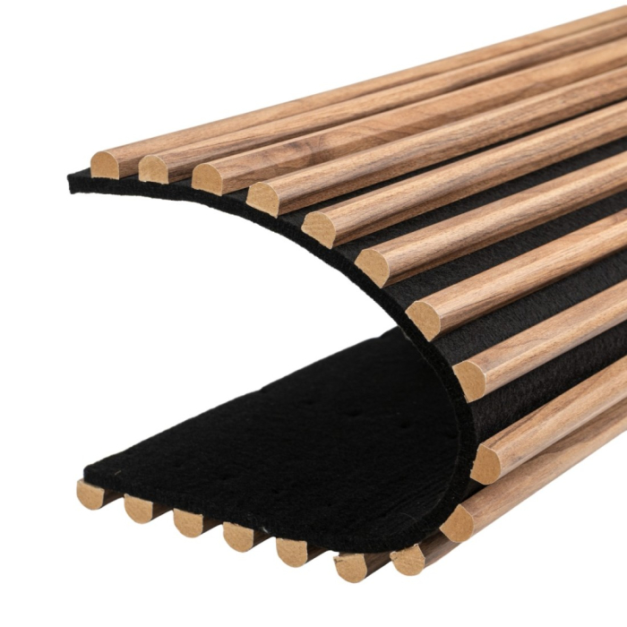 Set 4 Panouri riflaje acustice decorative, MDF si pasla, Naimeed D6781, 240x60x2.1cm, Stejar inchis [3]