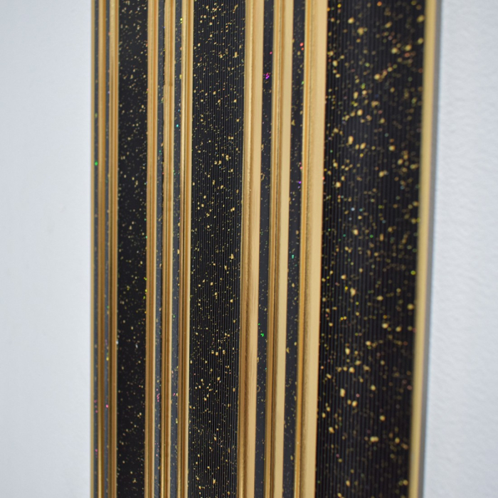 Set 5 panouri decorative, riflaj, polimer rigid, Naimeed D5504, 270x30x0.5cm, Negru/Auriu [4]