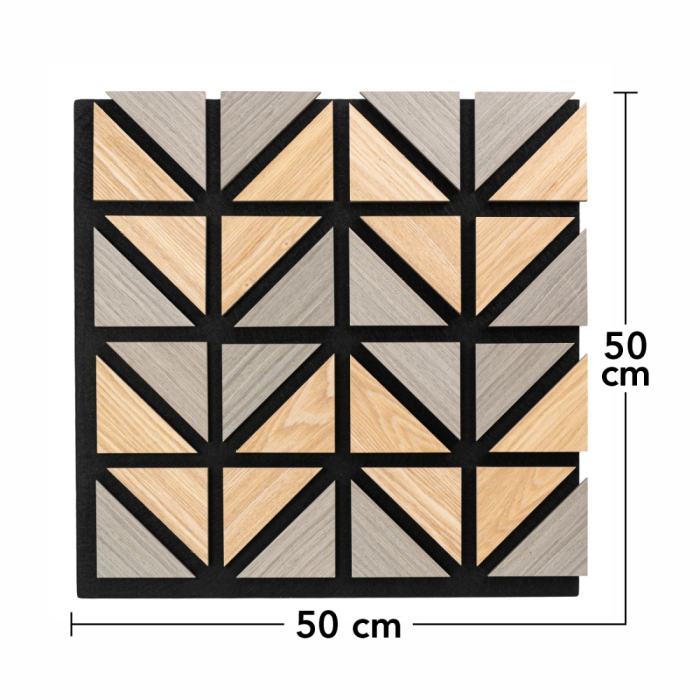 Set 5 Panouri riflaje acustice decorative, HDF si pasla, Naimeed D6750, 50x50x1.8cm, Multicolor [8]