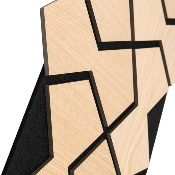 Set 5 Panouri riflaje acustice decorative, HDF si pasla, Naimeed D6754, 85x48x1.8cm, Stejar deschis [3]