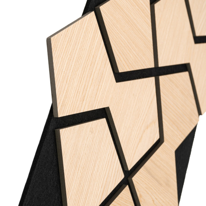 Set 5 Panouri riflaje acustice decorative, HDF si pasla, Naimeed D6755, 85x48x1.8cm, Stejar [3]