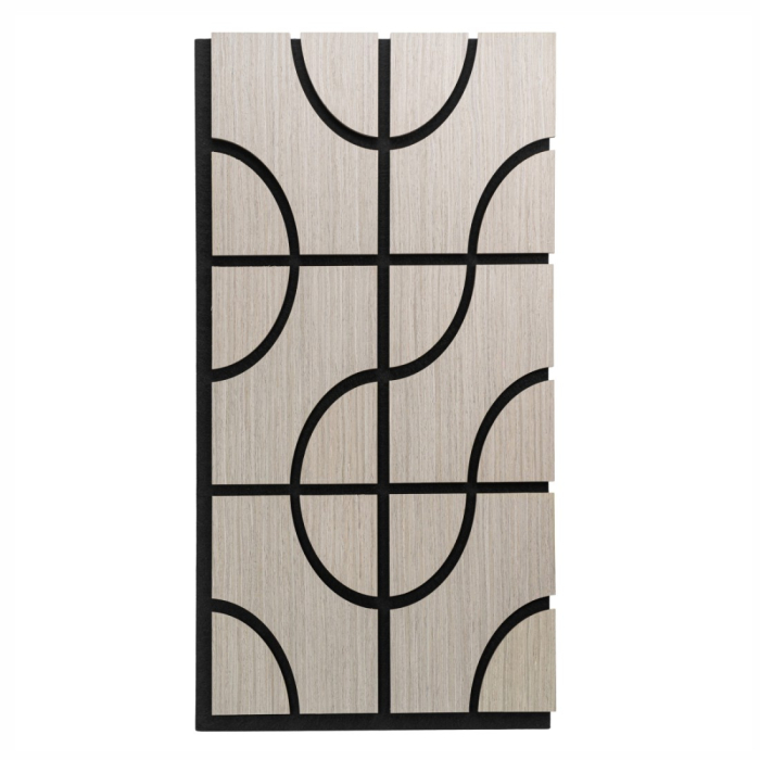 Set 5 Panouri riflaje acustice decorative, HDF si pasla, Naimeed D6757, 90x45x1.8cm, Gri [2]