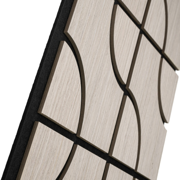 Set 5 Panouri riflaje acustice decorative, HDF si pasla, Naimeed D6757, 90x45x1.8cm, Gri [3]