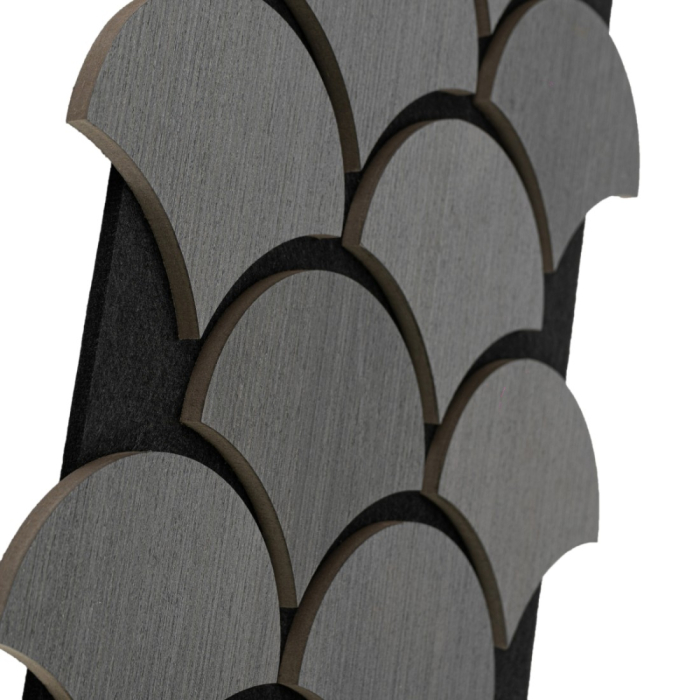 Set 5 Panouri riflaje acustice decorative, HDF si pasla, Naimeed D6762, 60x40x1.8cm, Gri [3]