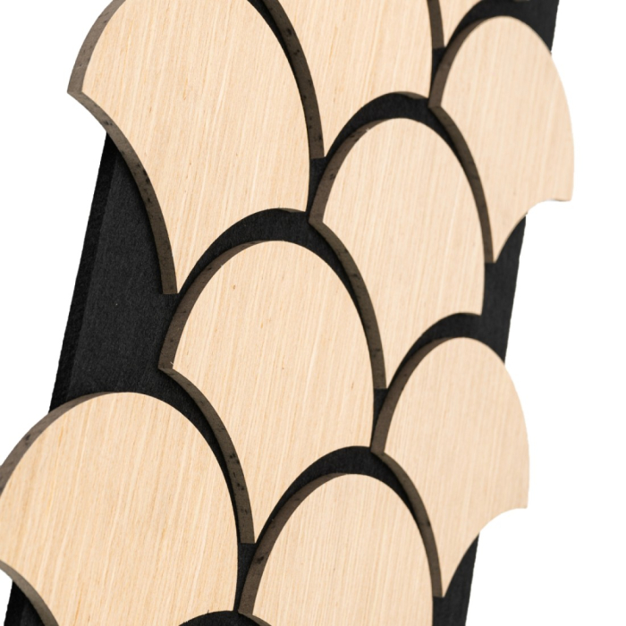 Set 5 Panouri riflaje acustice decorative, HDF si pasla, Naimeed D6763, 60x40x1.8cm, Stejar [3]