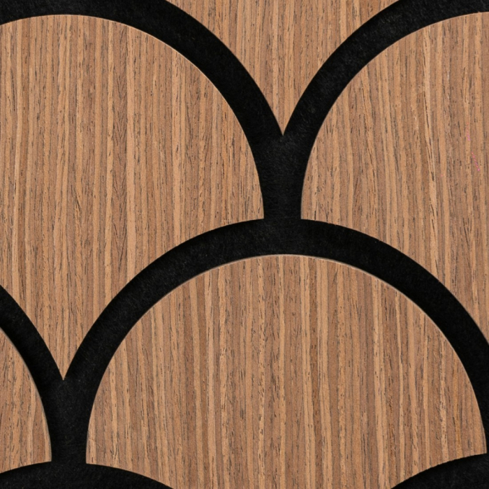 Set 5 Panouri riflaje acustice decorative, HDF si pasla, Naimeed D6764, 60x40x1.8cm, Stejar inchis [4]