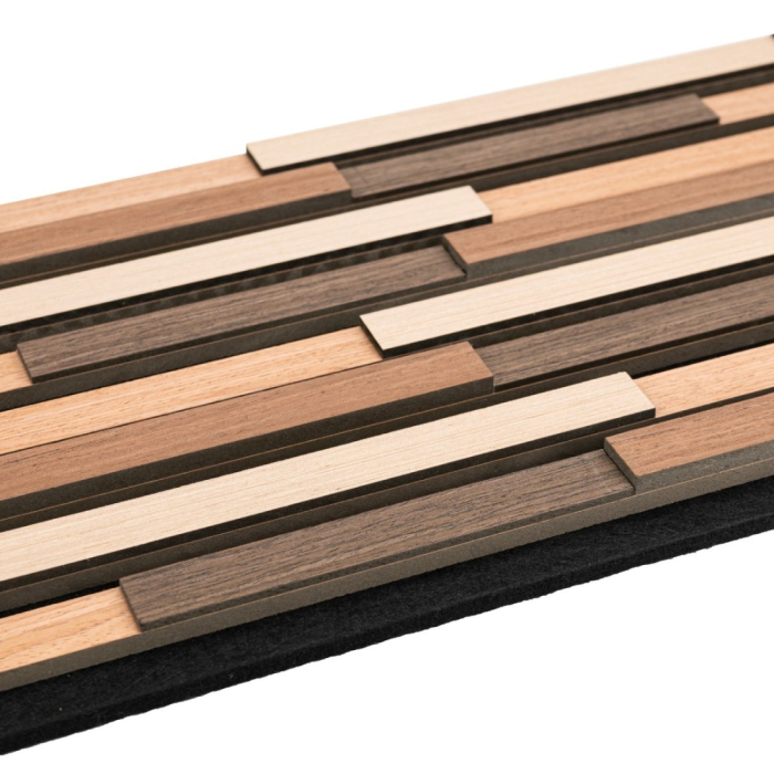Set 5 Panouri riflaje acustice decorative, HDF si pasla, Naimeed D6779, 80x30x1.8cm, Multicolor [3]