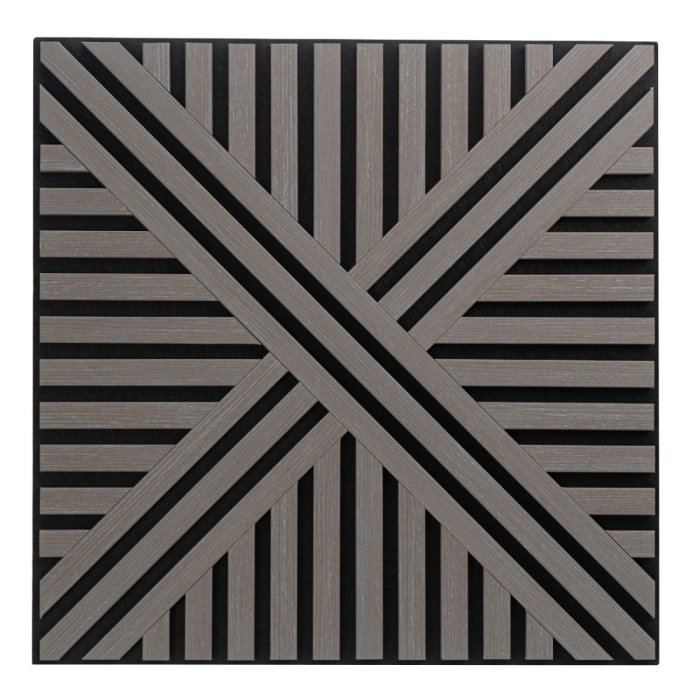 Set 5 Panouri riflaje acustice decorative, MDF si pasla, Naimeed D6765, 60x60x1.8cm, Gri [2]