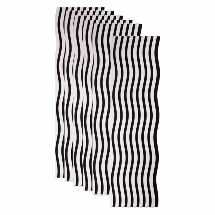 Set 5 Panouri riflaje acustice decorative, MDF si pasla, Naimeed D6766, 60x60x1.8cm, Negru [8]