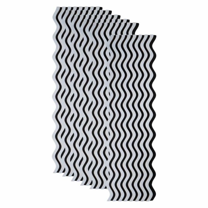 Set 5 Panouri riflaje acustice decorative, MDF si pasla, Naimeed D6768, 60x60x1.8cm, Stejar [8]