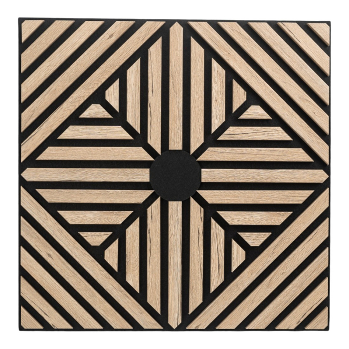 Set 5 Panouri riflaje acustice decorative, MDF si pasla, Naimeed D6769, 60x60x1.8cm, Stejar inchis [2]