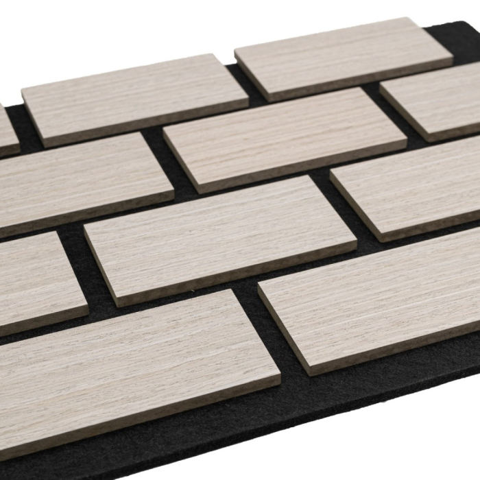 Set 5 Panouri riflaje acustice decorative, MDF si pasla, Naimeed D6776, 60x40x2.1cm, Gri [3]