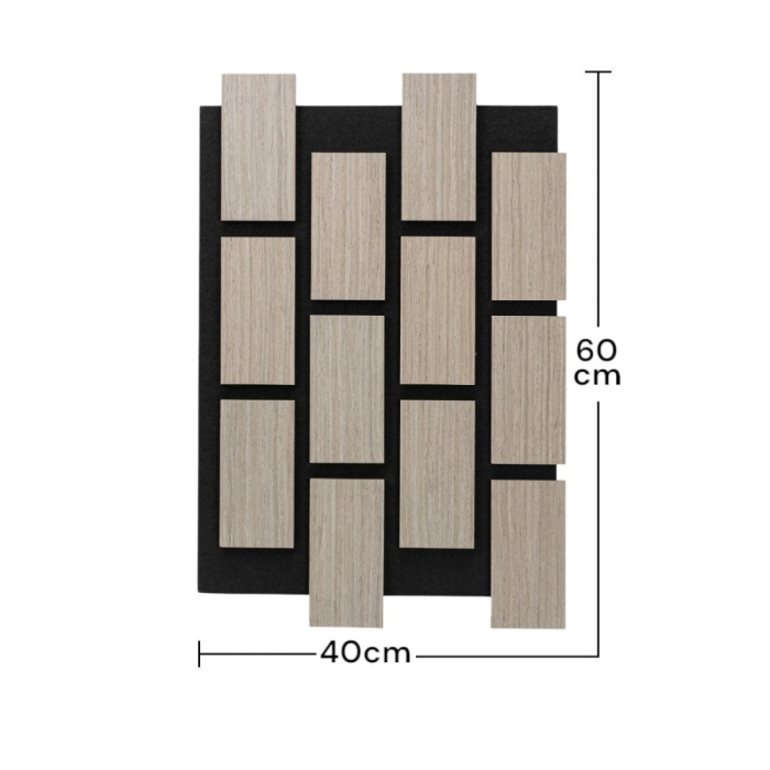 Set 5 Panouri riflaje acustice decorative, MDF si pasla, Naimeed D6776, 60x40x2.1cm, Gri [7]
