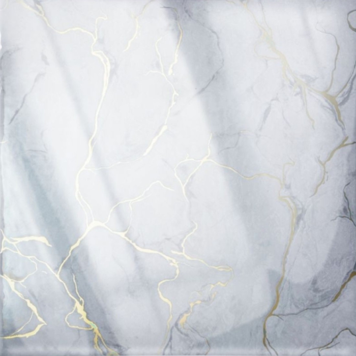 Set 6 panouri decorative autoadezive cu folie de aluminiu, efect marmura,  suprafata acoperita 1.08 m², Naimeed D7106, 60x30 cm, Gri [4]