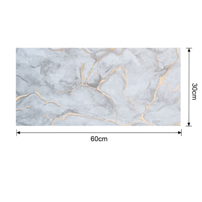 Set 6 panouri decorative autoadezive cu folie de aluminiu, efect marmura,  suprafata acoperita 1.08 m², Naimeed D7106, 60x30 cm, Gri [10]
