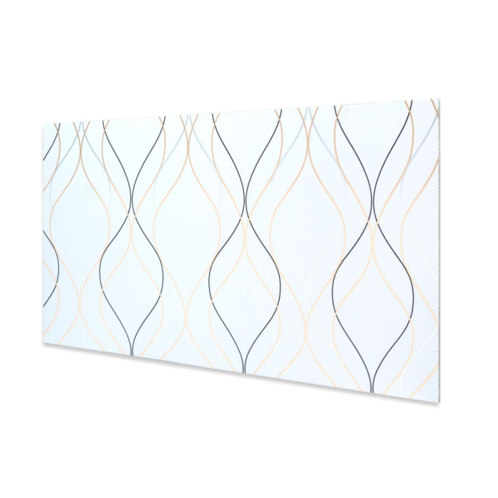 Set 6 panouri decorative autoadezive cu folie de aluminiu, efect marmura, suprafata acoperita 1.08 m², Naimeed D7110, 60x30 cm, Alb [3]