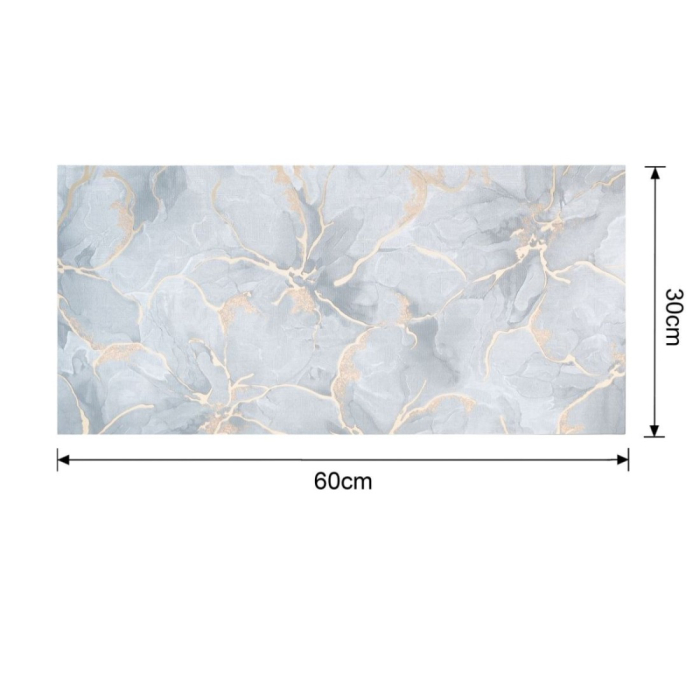 Set 6 panouri decorative autoadezive cu folie de aluminiu, efect marmura,  suprafata acoperita 1.08 m², Naimeed D7111, 60x30 cm, Gri [10]
