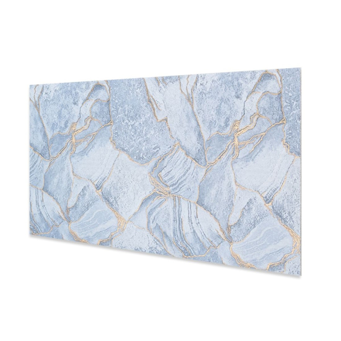 Set 6 panouri decorative autoadezive cu folie de aluminiu, efect marmura,  suprafata acoperita 1.08 m², Naimeed D7112, 60x30 cm, Albastru [3]