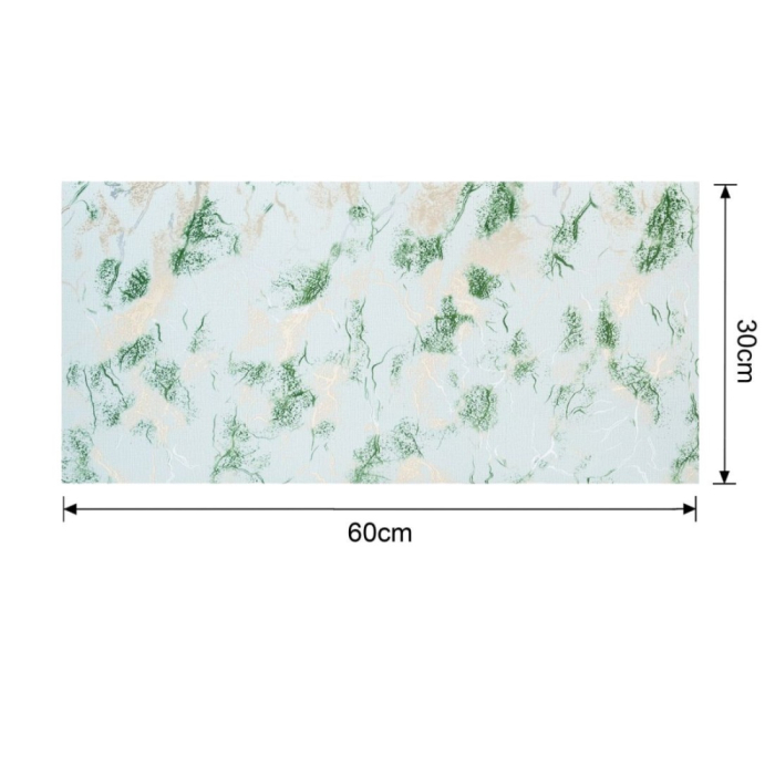 Set 6 panouri decorative autoadezive cu folie de aluminiu, efect marmura, suprafata acoperita 1.08 m², Naimeed D7117, 60x30 cm, Verde [10]