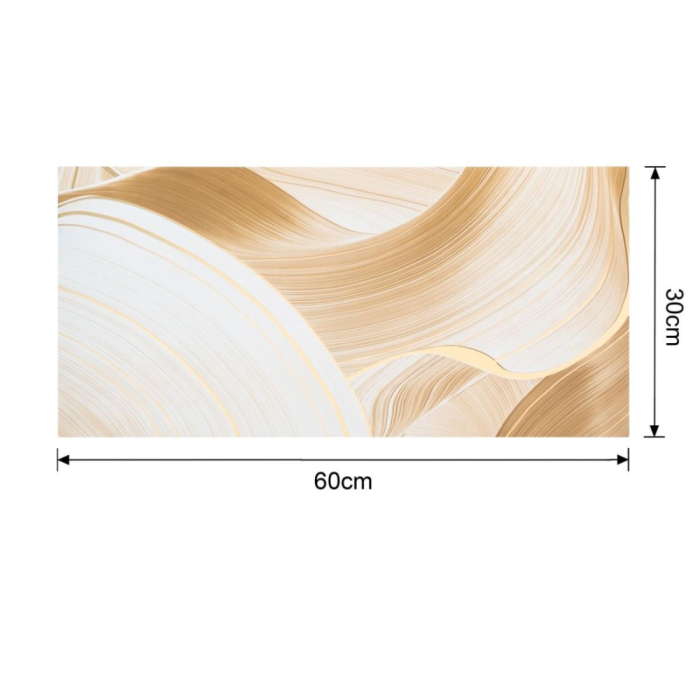 Set 6 panouri decorative autoadezive cu folie de aluminiu, efect marmura,  suprafata acoperita 1.08 m², Naimeed D7119, 60x30 cm, Crem [10]
