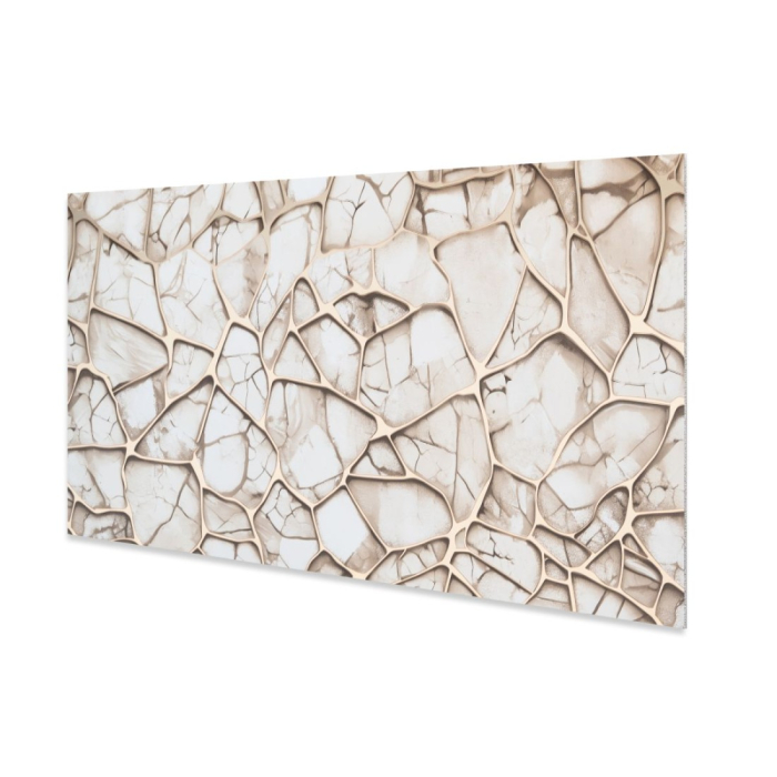 Set 6 panouri decorative autoadezive cu folie de aluminiu, efect marmura,  suprafata acoperita 1.08 m², Naimeed D7120, 60x30 cm, Bej [3]