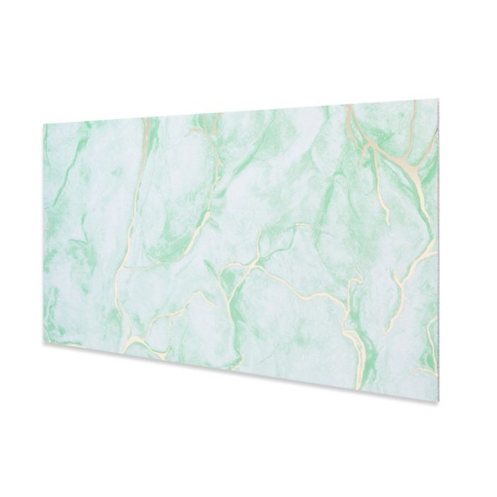 Set 6 panouri decorative autoadezive cu folie de aluminiu, efect marmura, suprafata acoperita 1.08 m², Naimeed D7122, 60x30 cm, Verde deschis [3]
