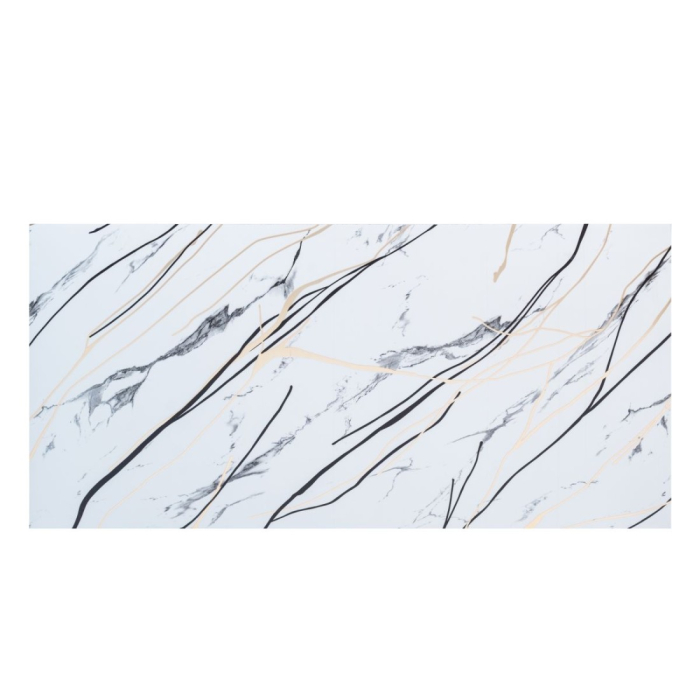 Set 6 panouri decorative autoadezive cu folie de aluminiu, efect marmura, suprafata acoperita 1.08 m², Naimeed D7123, 60x30 cm, Gri deschis [2]