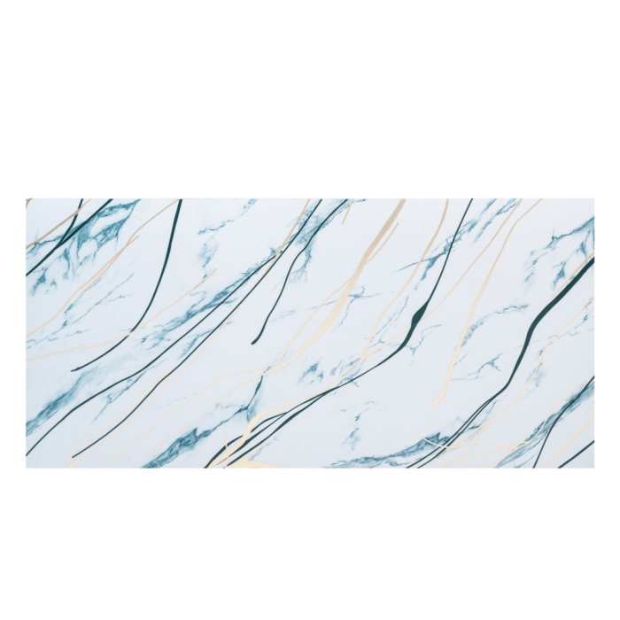 Set 6 panouri decorative autoadezive cu folie de aluminiu, efect marmura,  suprafata acoperita 1.08 m², Naimeed D7125, 60x30 cm, Alb/Albastru [2]