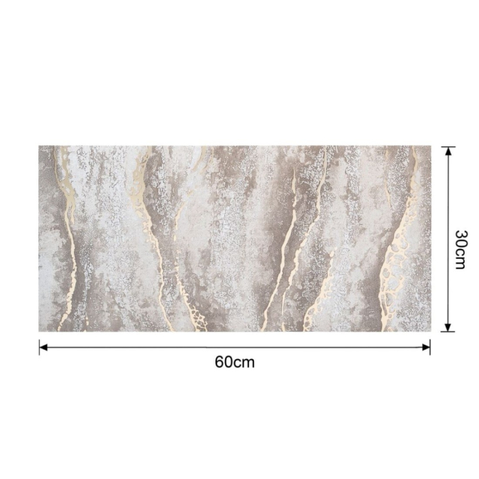 Set 6 panouri decorative autoadezive cu folie de aluminiu, efect marmura, suprafata acoperita 1.08 m², Naimeed D7128, 60x30 cm, Maro deschis [10]