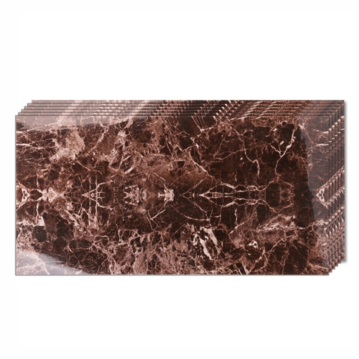 Set 6 panouri decorative, Naimeed D6571, Autoadeziv, aspect lucios, suprafata acoperita 1.08 mp, 30x60 cm, Maro [2]