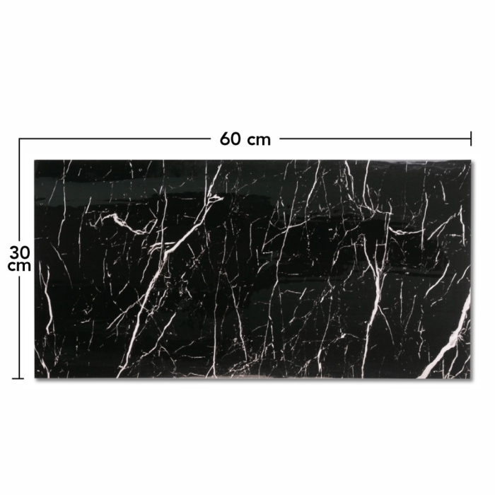 Set 6 panouri decorative, Naimeed D6573, Autoadeziv, aspect lucios, suprafata acoperita 1.08 mp, 30x60 cm, Negru [3]