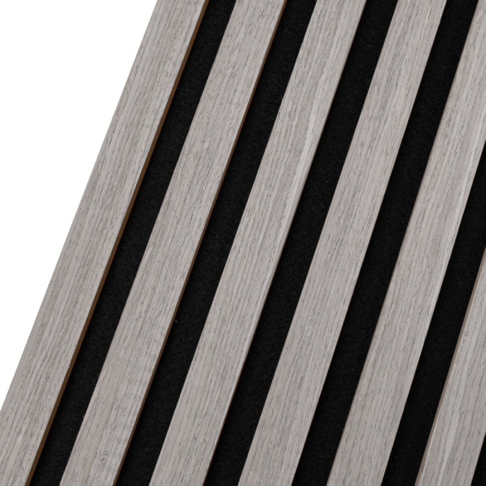 Set 6 Panouri riflaj acustic decorativ, MDF si pasla, Naimeed D7101, 270x30x1.8cm, Gri [3]