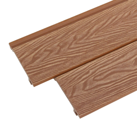 Lambriu riflaj WPC, pentru exterior, montaj rapid, rezistenta ridicata, Naimeed D7498, 2800 x 148 x 21 mm, Tec [2]