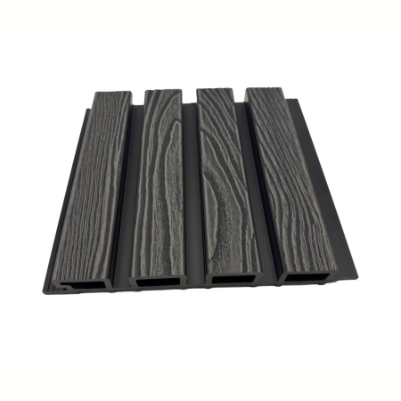 Lambriuri - Lambriu riflaj WPC, reliefat, pentru exterior, montaj rapid, rezistenta ridicata, Naimeed D7491, 2800 x 220 x 26 mm, Stejar gri