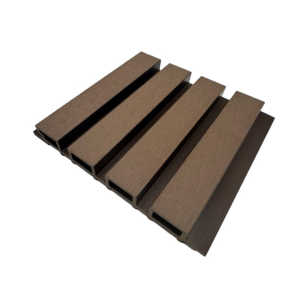 Lambriuri - Lambriu riflaj WPC, reliefat, pentru exterior, montaj rapid, rezistenta ridicata, Naimeed D7493, 2800 x 220 x 26 mm, Nuc natural