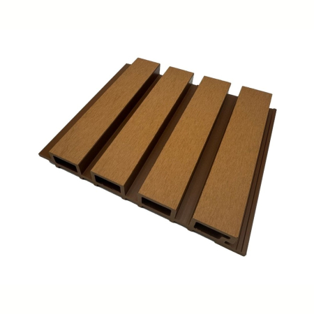 Lambriuri - Lambriu riflaj WPC, reliefat, pentru exterior, montaj rapid, rezistenta ridicata, Naimeed D7495, 2800 x 220 x 26 mm, Tec