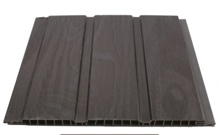 Lambriuri PVC - Lambriu PVC cu canale, Buker F302, lambriu infoliat, antracit, 20 cm / 8 mm, 4 m, 8 m2/pachet