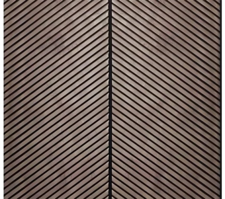Panou decorativ din polistiren cu decor nuc, montat pe peretele din zona de dining a unui living [1]