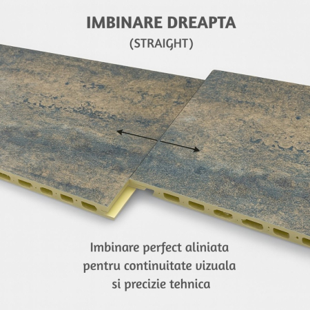 Panou decorativ riflaj WPC, Naimeed D7553, sistem de imbinare straight, aspect rafinat si montaj usor, 260x61.1x0.9cm [2]