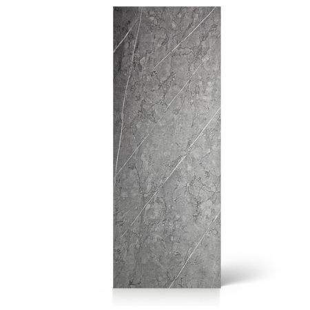 Panouri WPC - Panou decorativ riflaj WPC, Naimeed D7557, sistem de imbinare straight, aspect rafinat si montaj usor, 260x61.1x0.9cm, gri marmorat